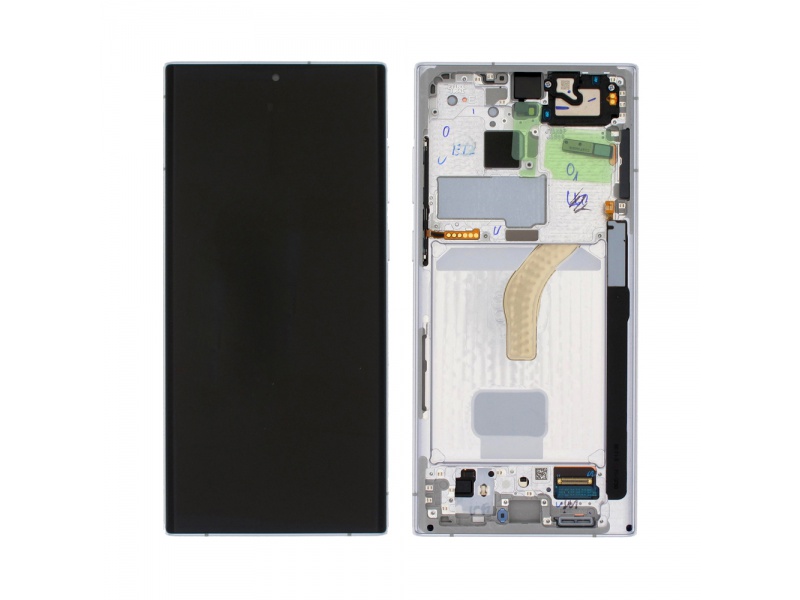 LCD + dotyk + rámček pre Samsung Galaxy S22 Ultra, phantom white (Service Pack)