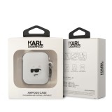 Karl Lagerfeld 3D Logo NFT Choupette Head Silikónové Puzdro pre Airpods 1/2 White