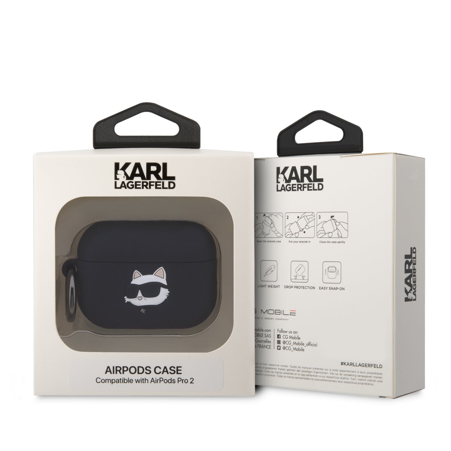 Karl Lagerfeld 3D Logo Choupette Airpods Pro2, BLK