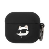 Silikonové pouzdro Karl Lagerfeld 3D Logo Choupette Airpods 3, black