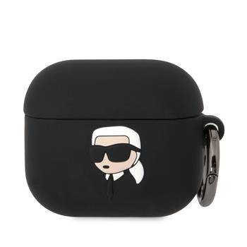 Silikonové pouzdro Karl Lagerfeld 3D Logo NFT Karl pro Airpods 3, black