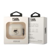 Karl Lagerfeld 3D Logo NFT Choupette TPU Pouzdro pro Airpods 3 White
