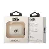 Karl Lagerfeld 3D Logo NFT Choupette TPU Pouzdro pro Airpods Pro White