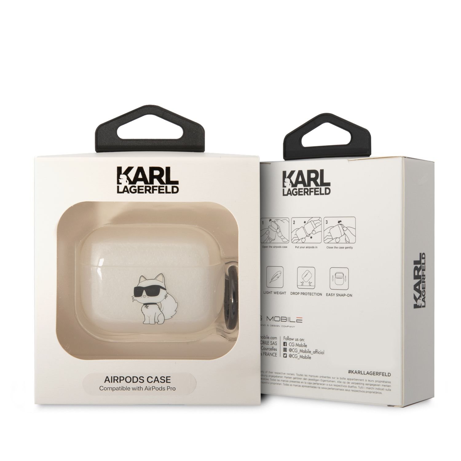 Karl Lagerfeld 3D Logo NFT Choupette TPU Pouzdro pro Airpods Pro White