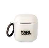 Karl Lagerfeld 3D Logo NFT Choupette TPU Pouzdro pro Airpods 1/2 White
