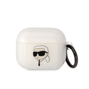 Silikonové pouzdro Karl Lagerfeld 3D Logo NFT Karl Head pro Airpods 1/2, white