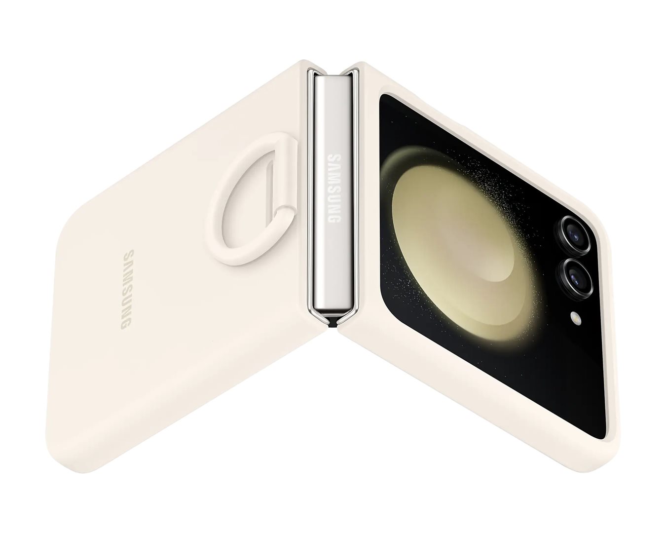 Silikonový kryt Samsung s držákem na prst pro Galaxy Z Flip5, cream