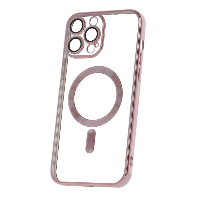 Silikónové TPU puzdro Mag Color Chrome pre Apple iPhone 13 Pro Max, ružovo zlatá