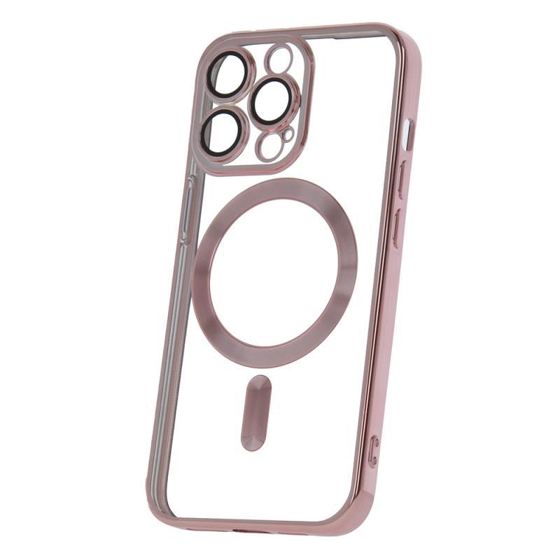 Silikónové TPU puzdro Mag Color Chrome pre Apple iPhone 13 Pro, ružovo zlatá