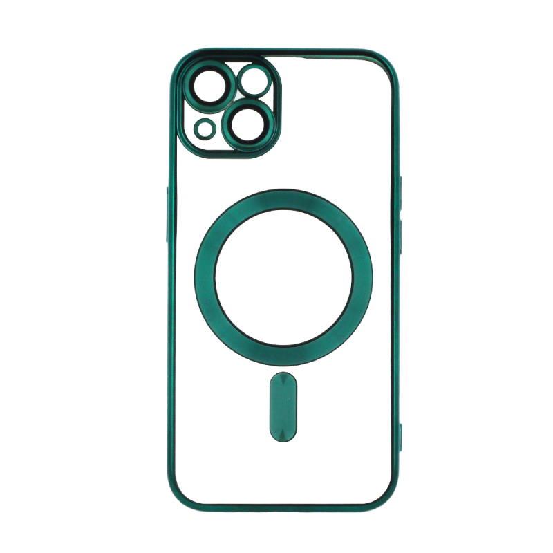 Silikónové TPU puzdro Mag Color Chrome pre Apple iPhone 13, zelená