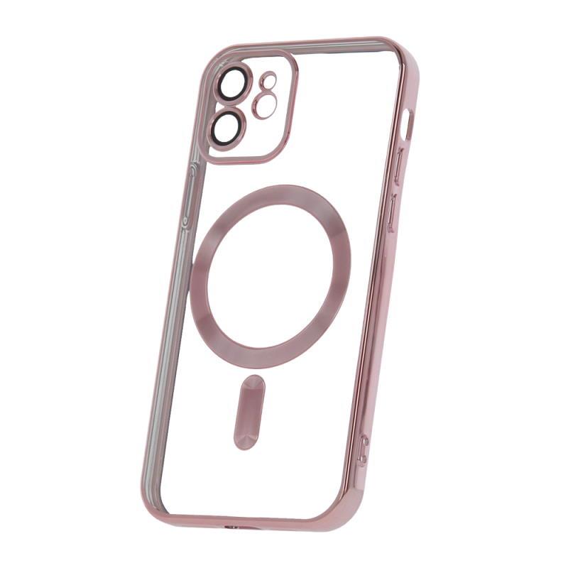 Silikónové TPU puzdro Mag Color Chrome pre Apple iPhone 12 Pro, ružovo zlatá