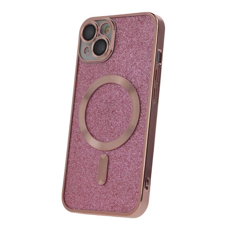 Silikónové TPU puzdro Mag Glitter Chrome pre Apple iPhone 14 Pro Max, ružová