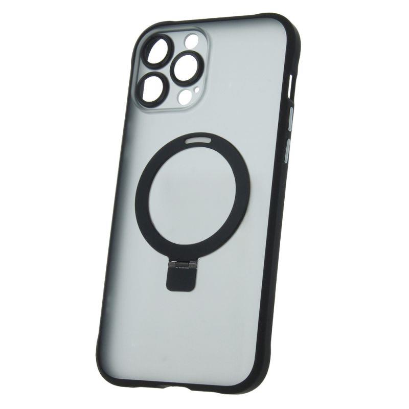 Silikónové TPU puzdro Mag Ring pre Apple iPhone 13 Pro Max, čierna