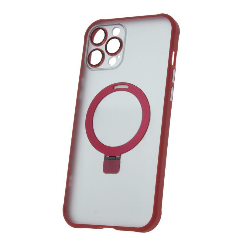 Silikónové TPU puzdro Mag Ring pre Apple iPhone 12 Pro Max, červená