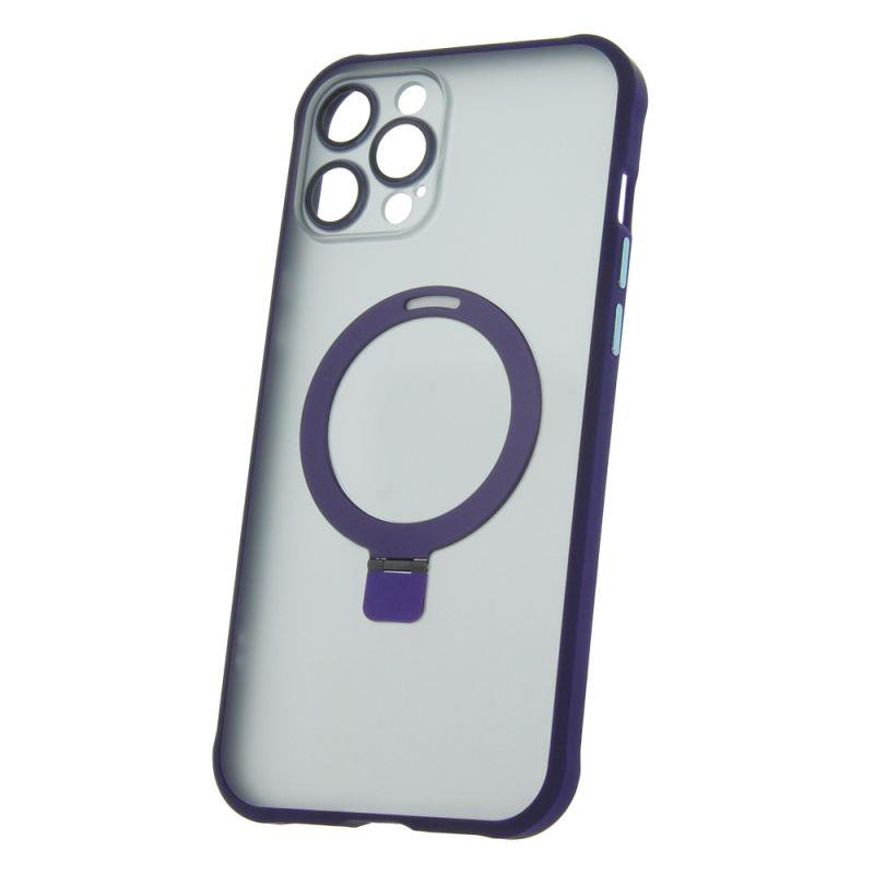 Silikónové TPU puzdro Mag Ring pre Apple iPhone 12 Pro Max, fialová