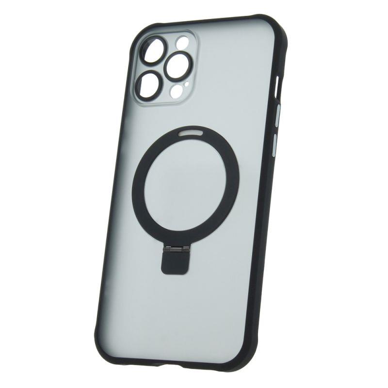 Silikónové TPU puzdro Mag Ring pre Apple iPhone 12 Pro Max, čierna