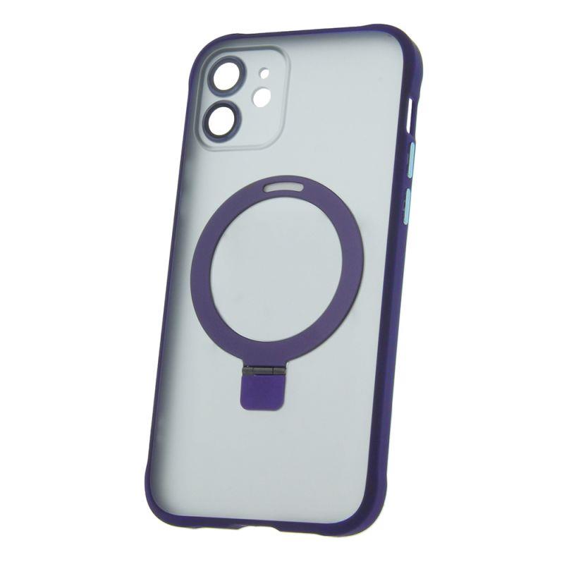 Silikónové TPU puzdro Mag Ring pre Apple iPhone 12, fialová
