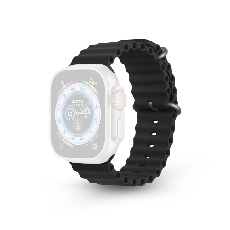 RhinoTech řemínek Ocean pro Apple Watch 42/44/45/49mm, černá