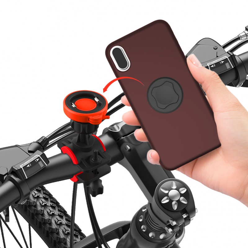 Držák mobilního telefonu na kolo RhinoTech, oranžová / černá