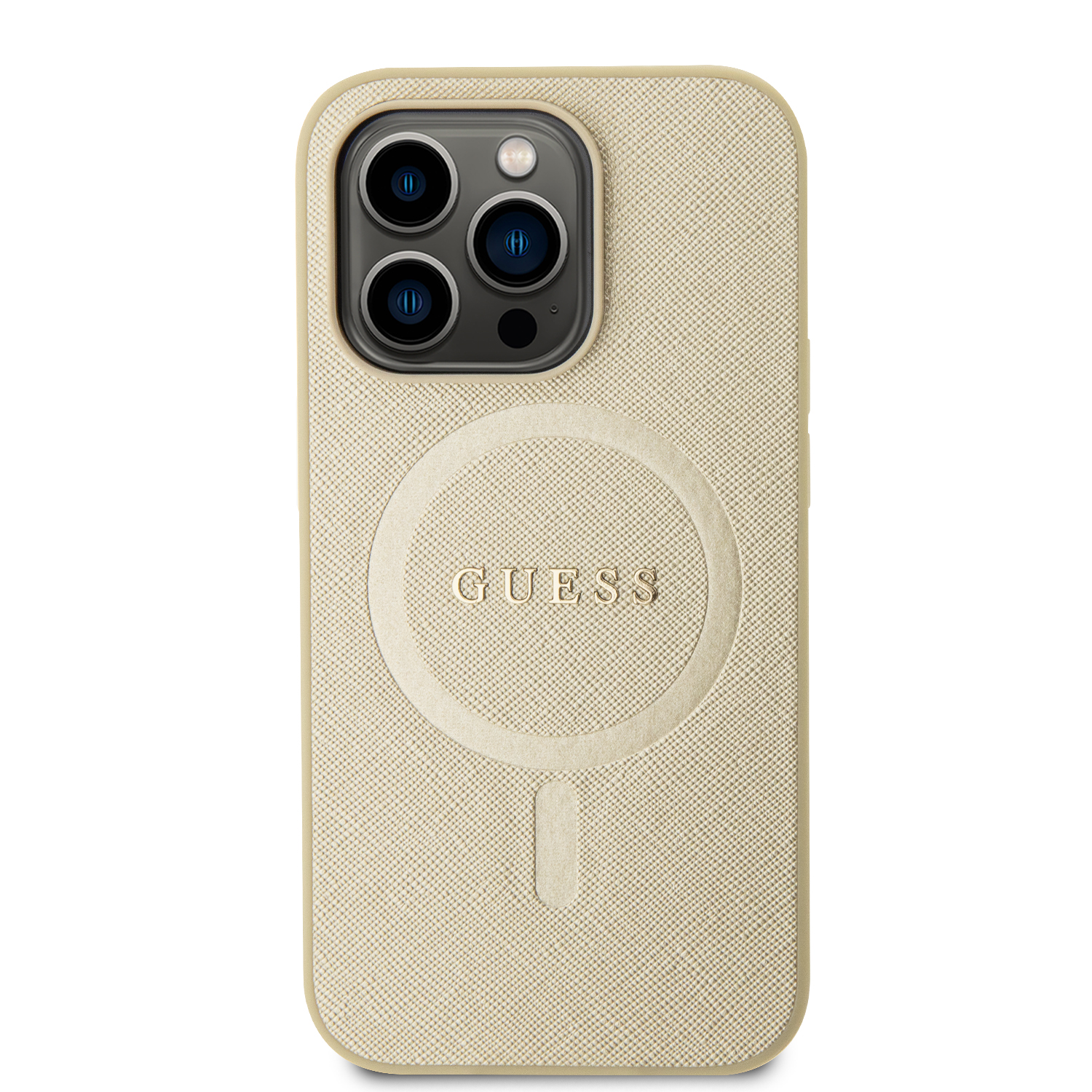 Guess Saffiano MagSafe kryt iPhone 15 Pro Max,Beig