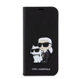 Karl Lagerfeld PU Saffiano Karl and Choupette NFT Book Pouzdro pro iPhone 15 Pro Black