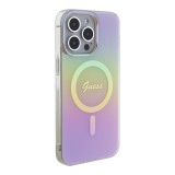 Guess IML Iridescent Script MagSafe Zadní Kryt pro iPhone 15 Pro Max Pink