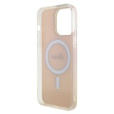 Guess IML Iridescent Script MagSafe Zadní Kryt pro iPhone 15 Pro Pink
