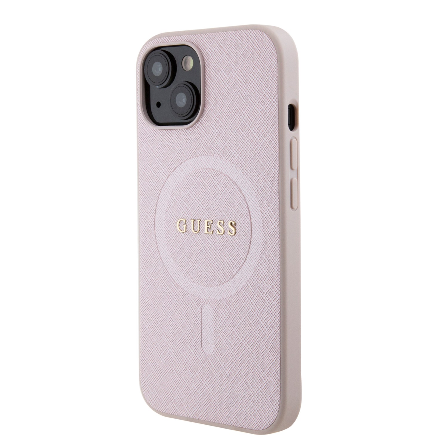 Guess PU Saffiano MagSafe Zadní Kryt pro iPhone 15 Pink