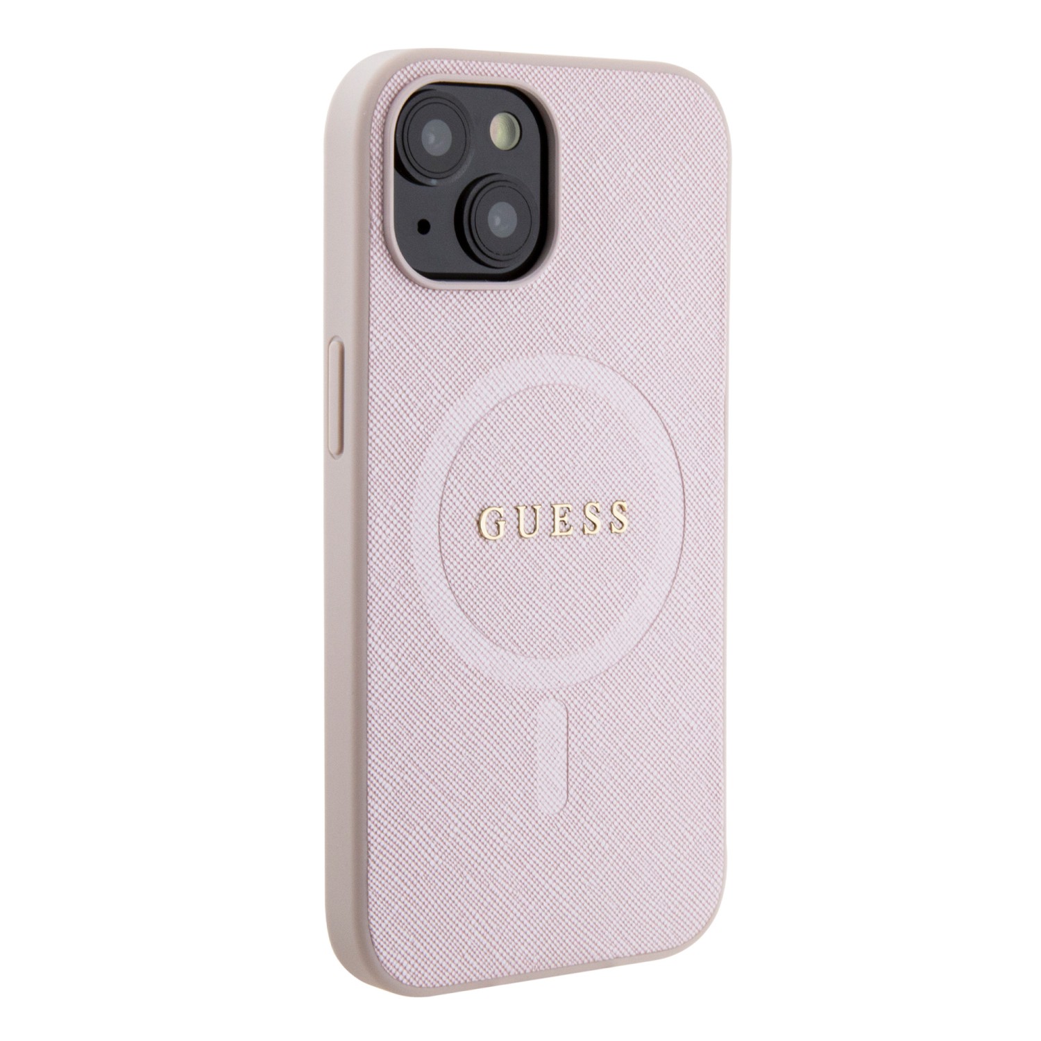 Guess PU Saffiano MagSafe Zadní Kryt pro iPhone 15 Pink