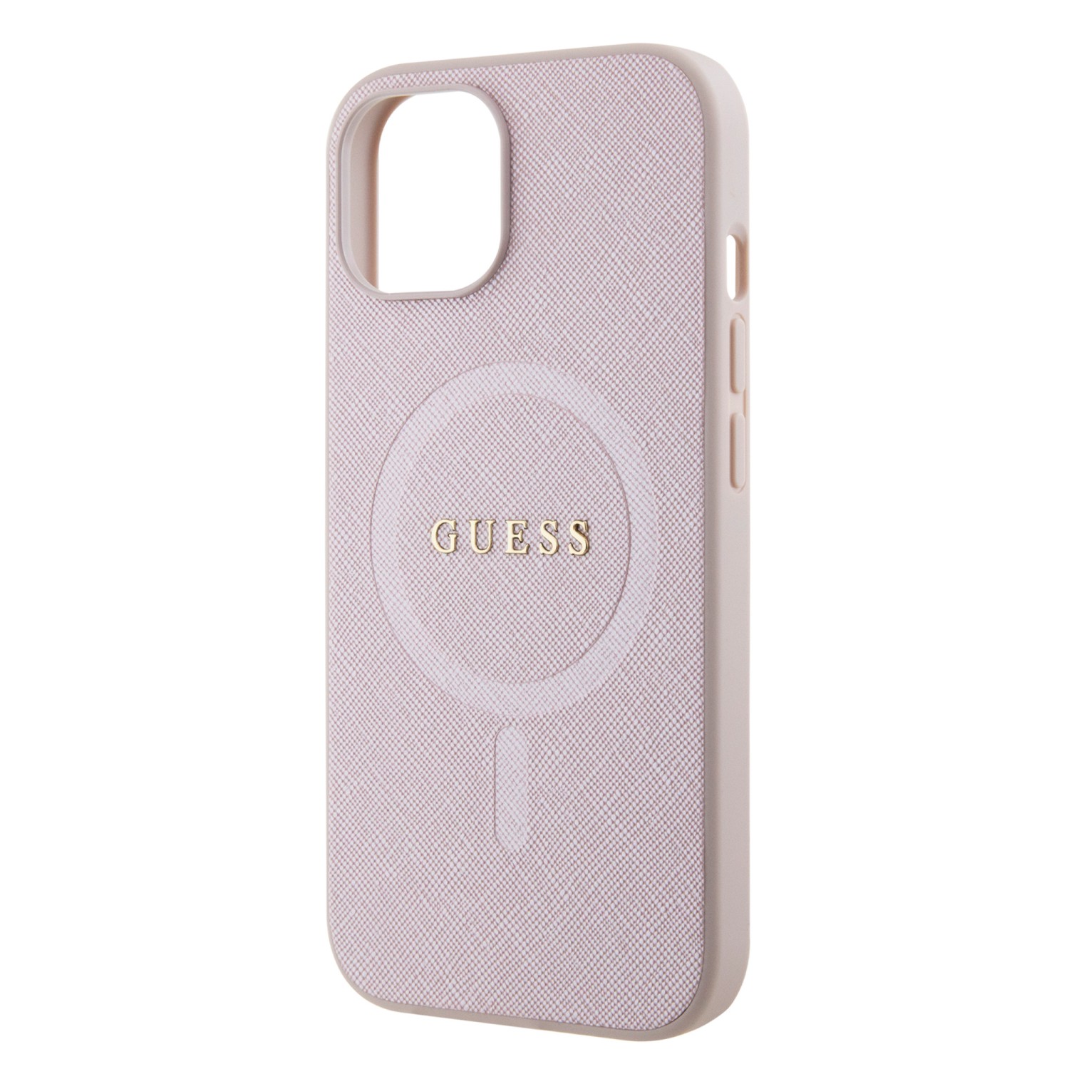 Guess PU Saffiano MagSafe Zadní Kryt pro iPhone 15 Pink