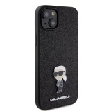 Karl Lagerfeld Fixed Glitter Metal Ikonik Zadní Kryt pro iPhone 15 Plus Black