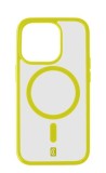 Zadní kryt Cellularline Pop Mag s podporou Magsafe pro Apple iPhone 15, transparentní / limetková