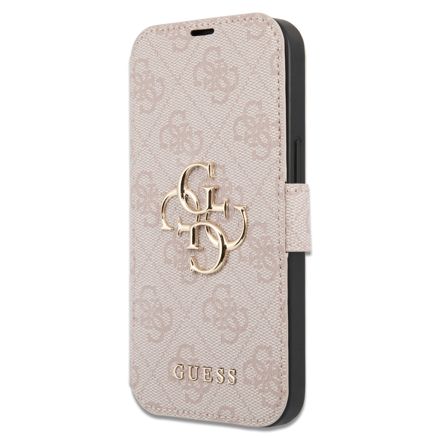 Guess PU 4G Metal Logo Book Pouzdro pro iPhone 15 Pro Max Pink