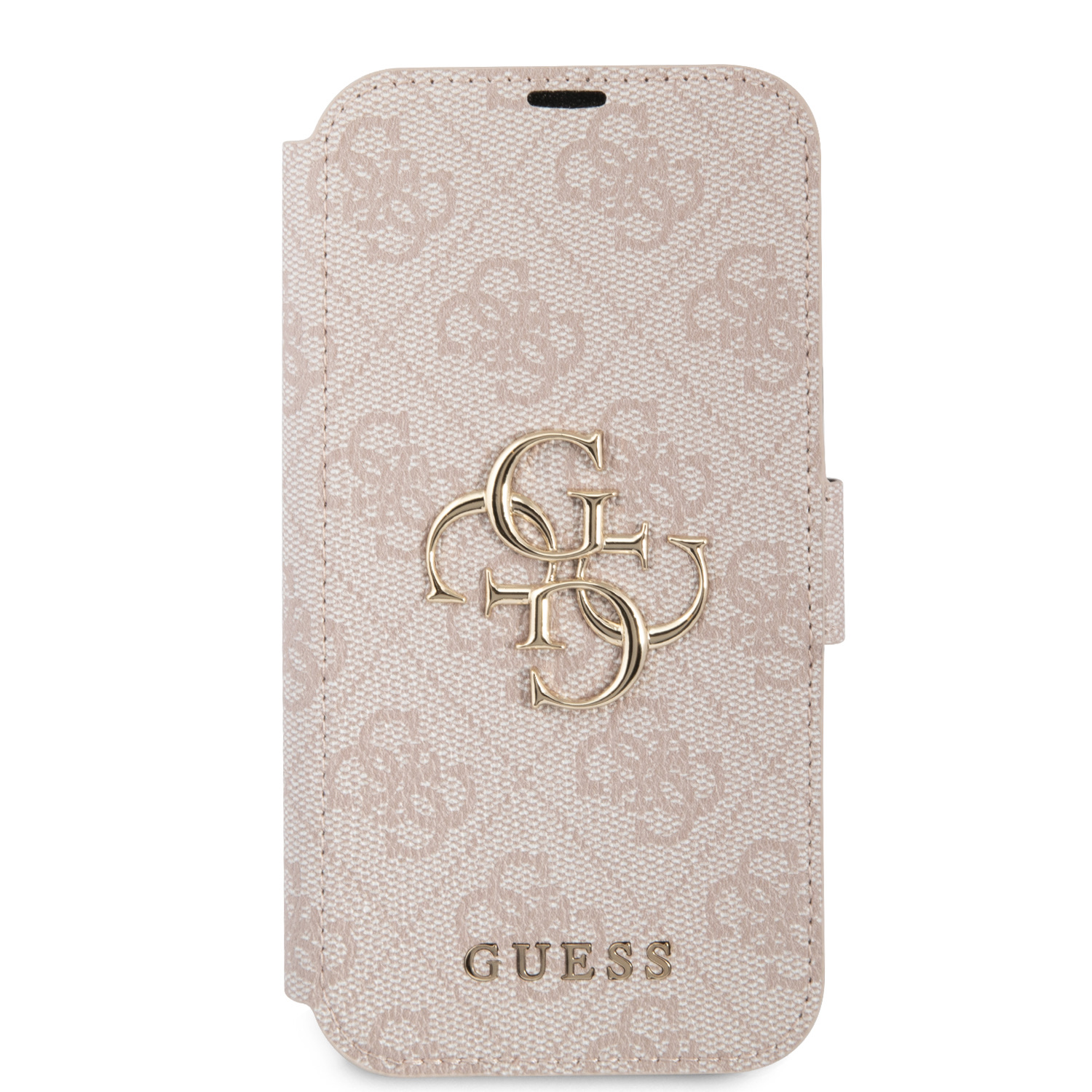 Guess PU 4G Metal Logo Book Pouzdro pro iPhone 15 Pink