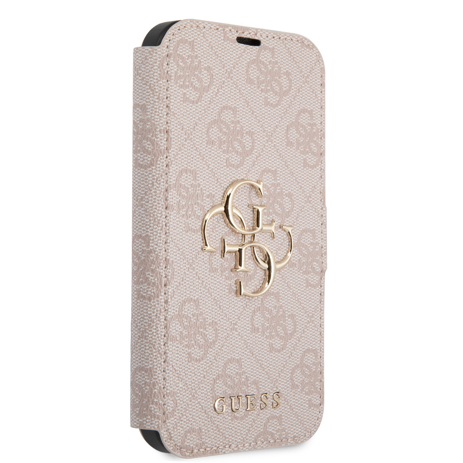 Guess PU 4G Metal Logo Book Pouzdro pro iPhone 15 Pink