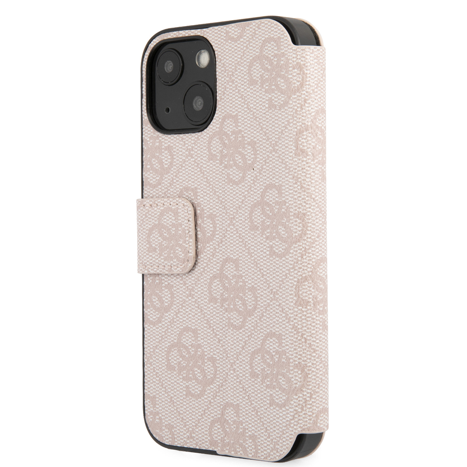 Guess PU 4G Metal Logo Book Pouzdro pro iPhone 15 Pink