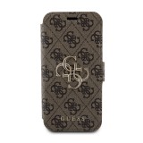 Guess PU 4G Metal Logo Book Pouzdro pro iPhone 15 Pro Max Brown