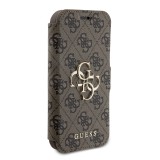 Guess PU 4G Metal Logo Book Pouzdro pro iPhone 15 Pro Max Brown