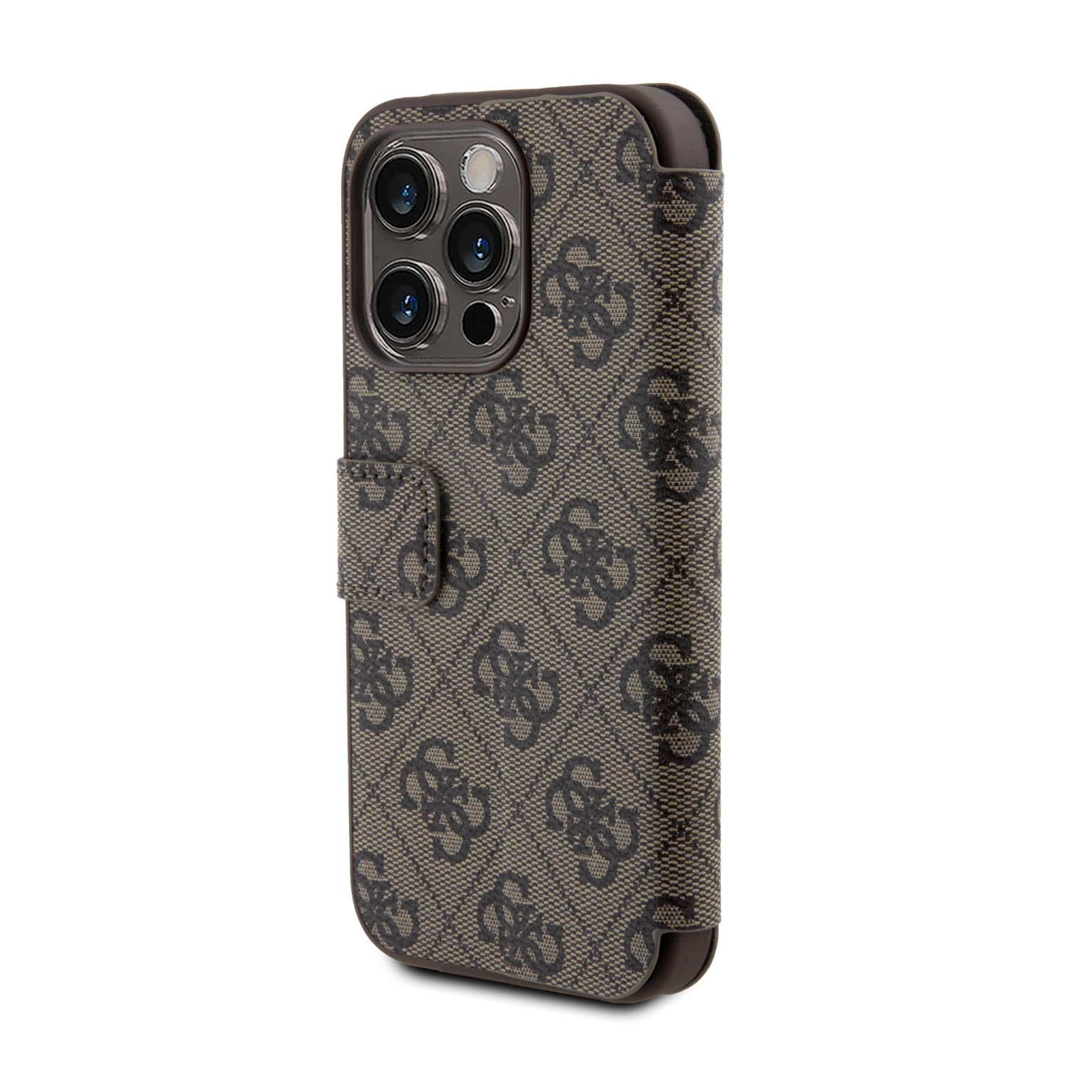 Guess PU 4G Metal Logo Book Pouzdro pro iPhone 15 Pro Max Brown