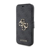 Guess PU 4G Metal Logo Book Pouzdro pro iPhone 15 Grey