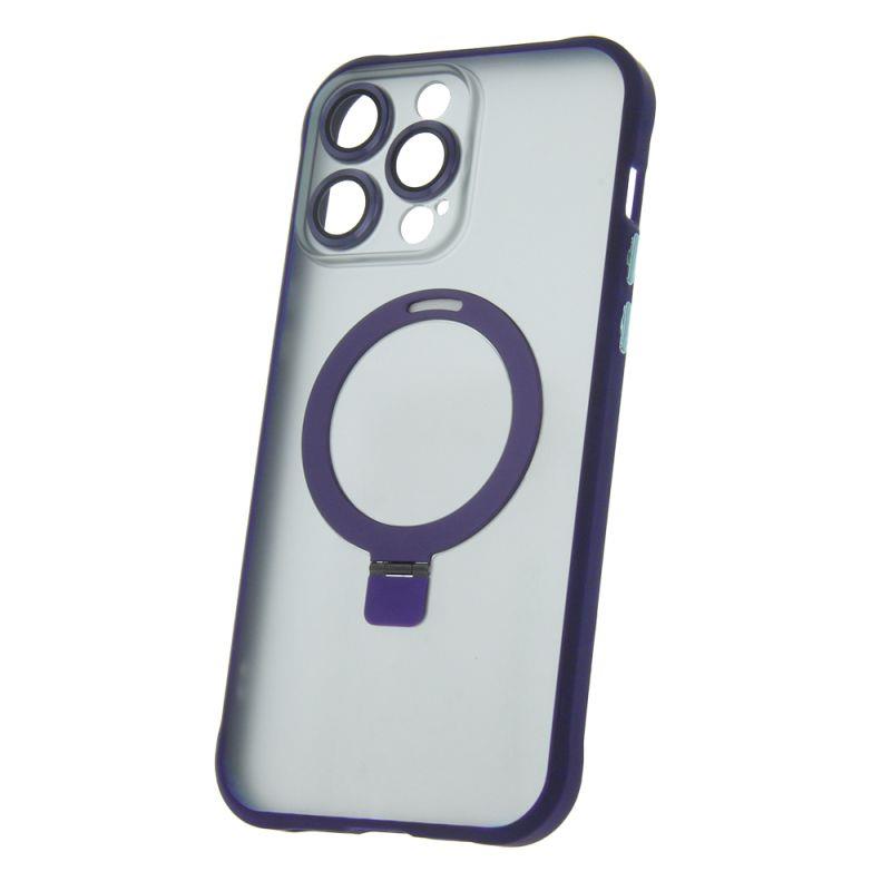 Silikónové TPU puzdro Mag Ring pre Apple iPhone 14 Pro Max, fialová