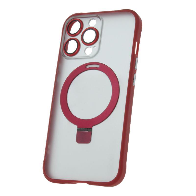Silikónové TPU puzdro Mag Ring pre Apple iPhone 13 Pro, červená