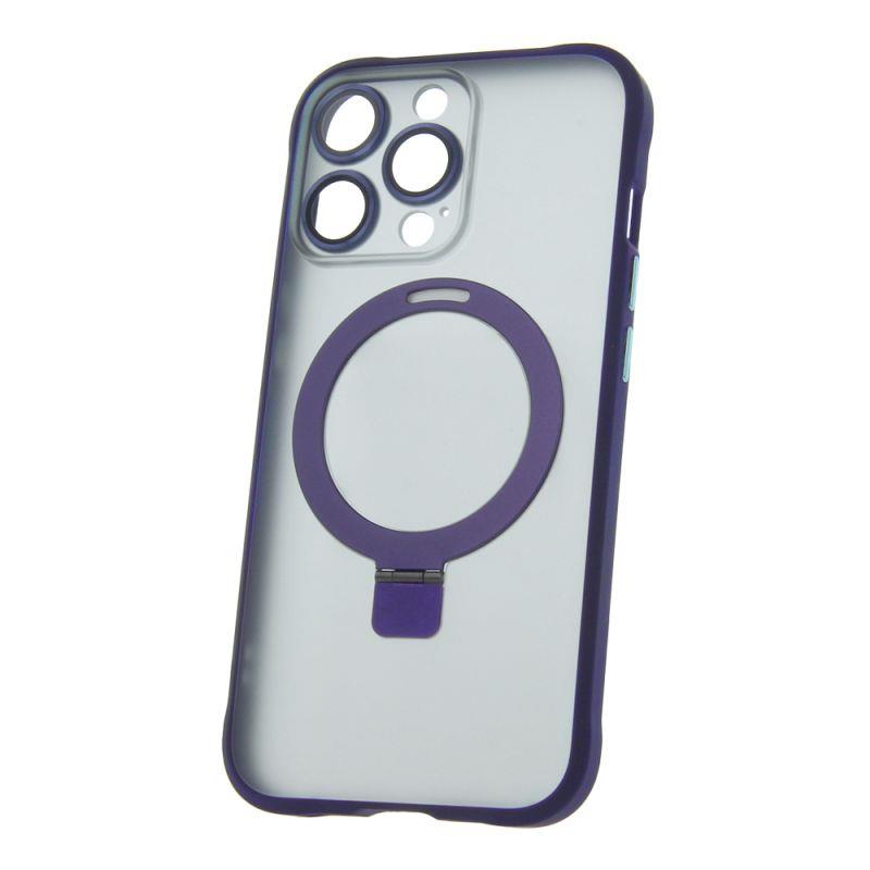 Silikónové TPU puzdro Mag Ring pre Apple iPhone 13 Pro, fialová