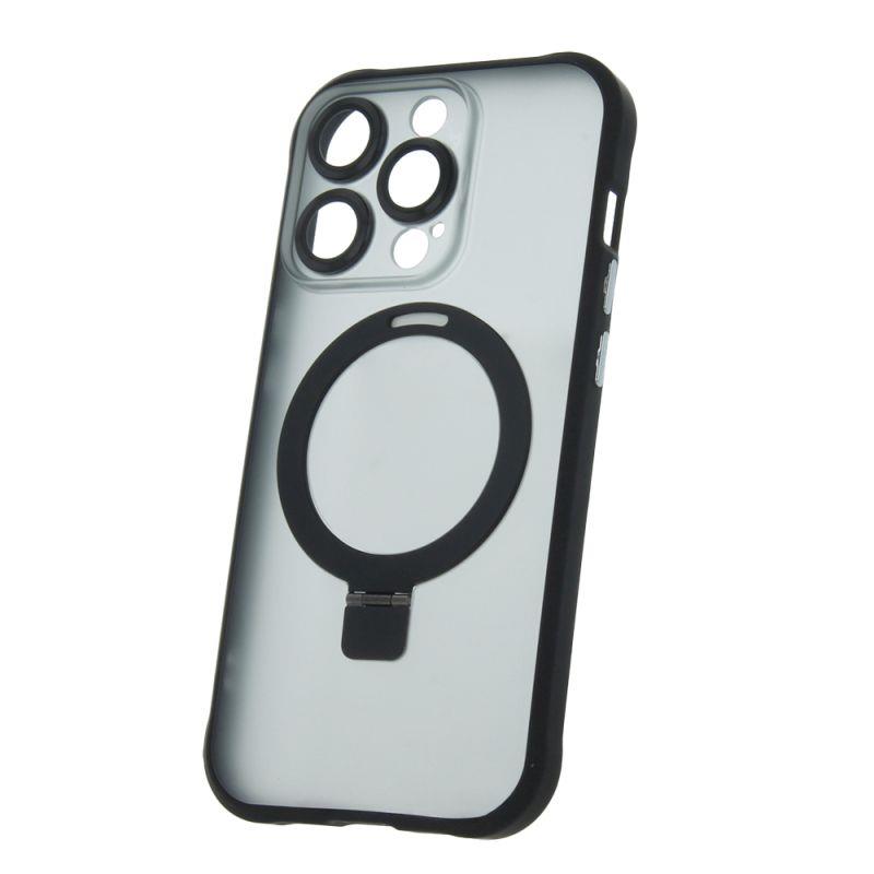 Silikónové TPU puzdro Mag Ring pre Apple iPhone 14 Pro, čierna