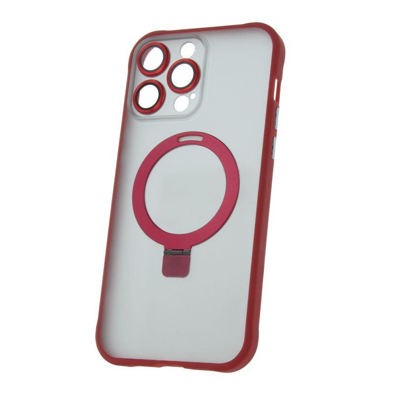 Silikónové TPU puzdro Mag Ring pre Apple iPhone 14 Pro Max, červená