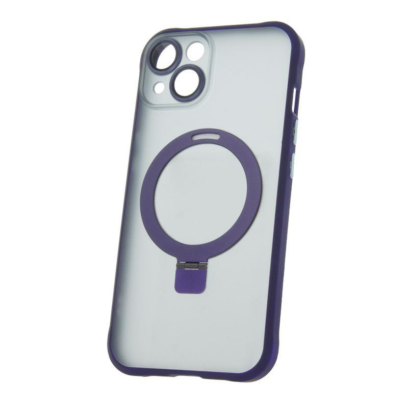 Silikónové TPU puzdro Mag Ring pre Apple iPhone 14, fialová