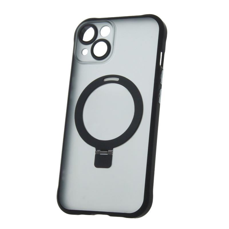 Silikónové TPU puzdro Mag Ring pre Apple iPhone 14, čierna