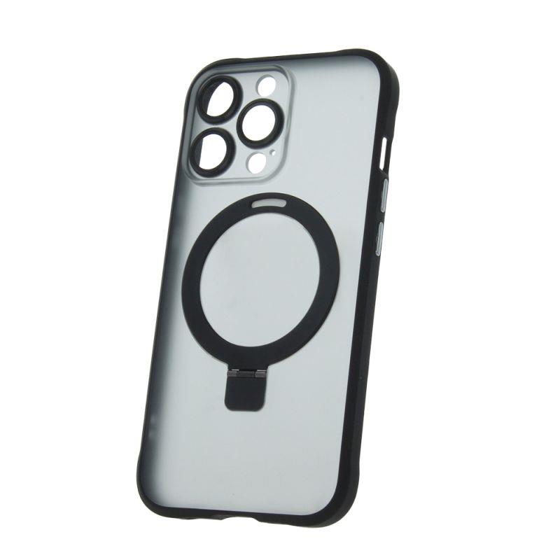 Silikónové TPU puzdro Mag Ring pre Apple iPhone 13 Pro, čierna