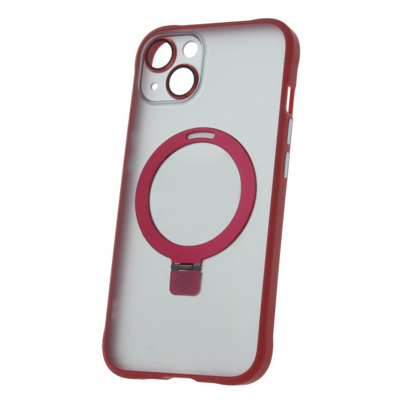 Silikónové TPU puzdro Mag Ring pre Apple iPhone 13, červená