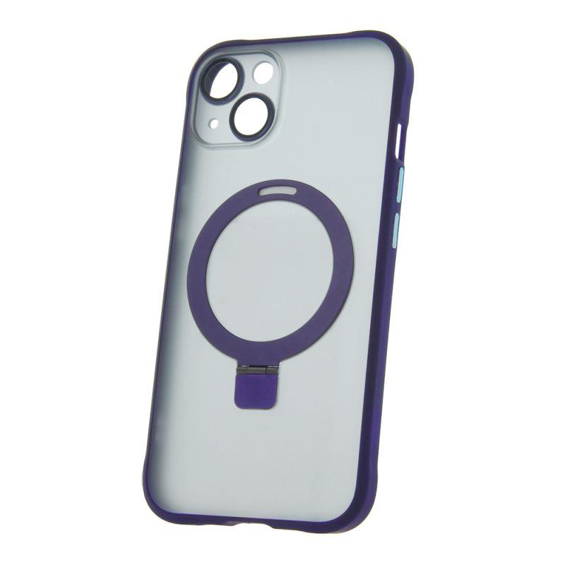 Silikónové TPU puzdro Mag Ring pre Apple iPhone 13, fialová